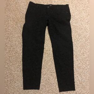 Celebrity Pink Black Jeans with Damask Velvet Pattern Size 15 Straight L…